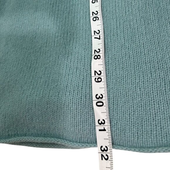 Garnet Hill Open Front Cardigan Sweater Blue Lambswool Angora Blend Size Small - Picture 6 of 6